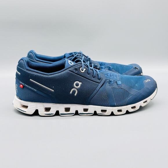 On Shoes Mens 8.5 Blue Cloud Swiss Engineering Lightweight Running Gym Sneakers - Picture 1 of 12